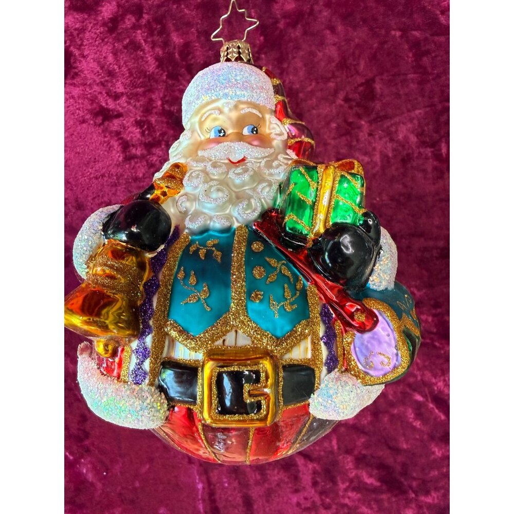 Christopher Radko Double Sided Santa Vest Ornament